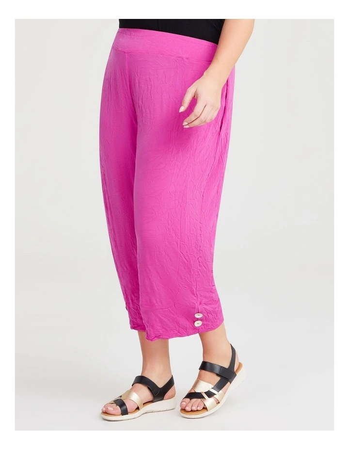 Crushed Crop Pant in Pink image 1