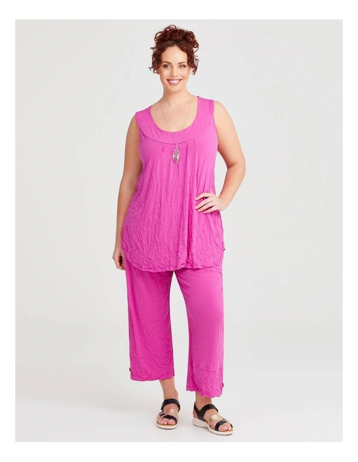 Crushed Crop Pant in Pink image 3