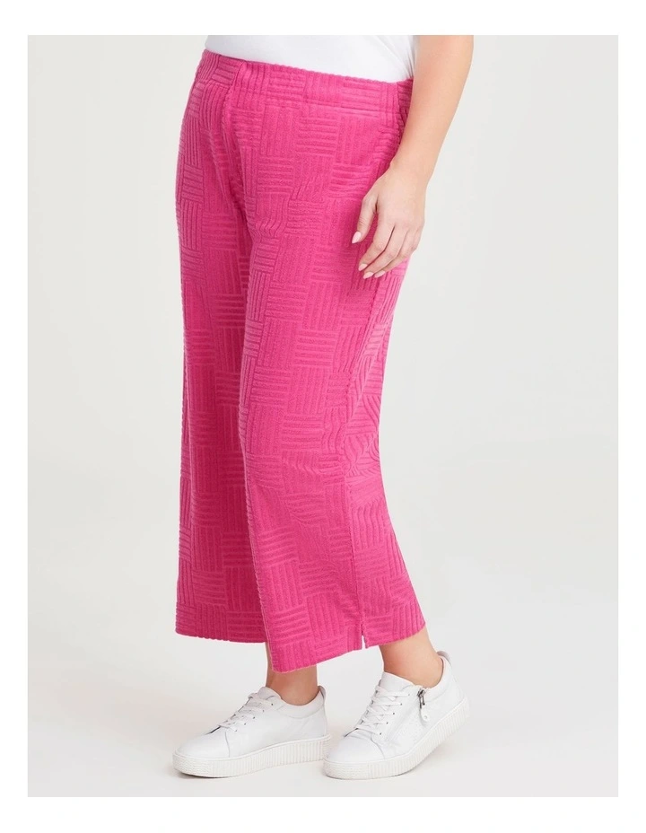 Casual Terry Crop Pant in Raspberry Rose image 1