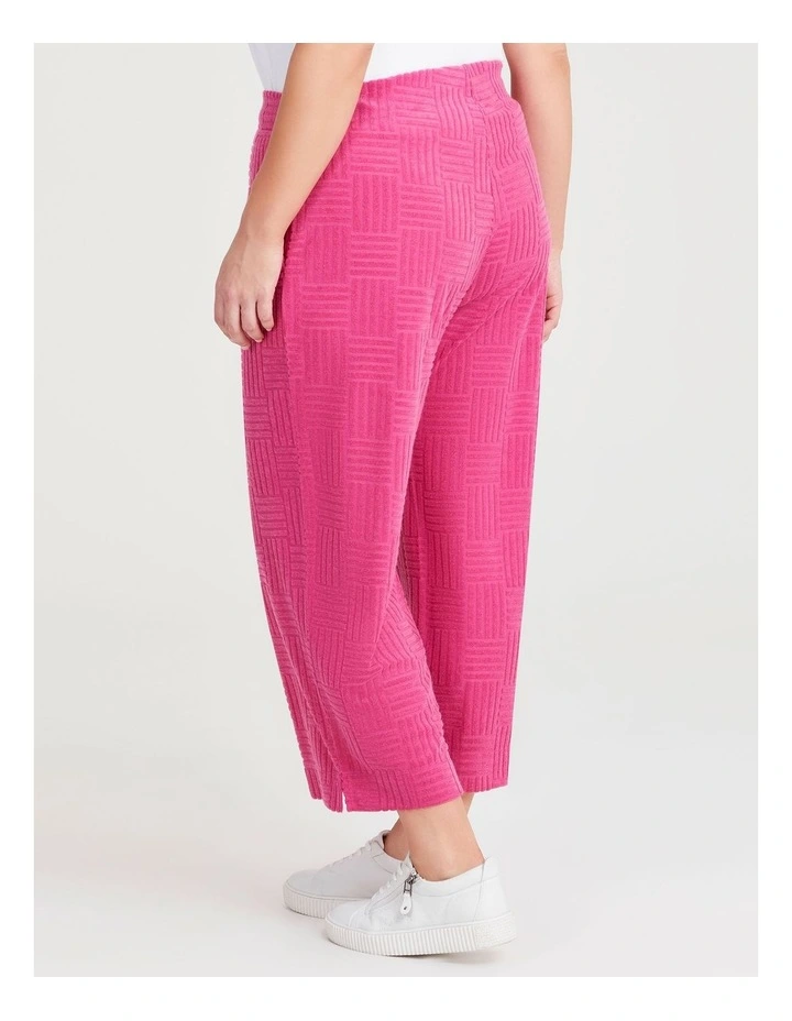 Casual Terry Crop Pant in Raspberry Rose image 2