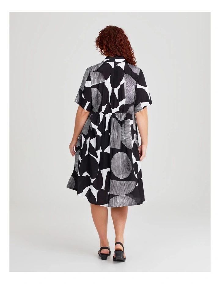 Circulate Natural Shirt Dress in Black/White Print image 2