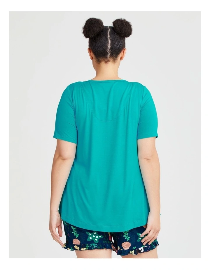 Mickey Seashore Pyjama Top in Ocean Teal image 2