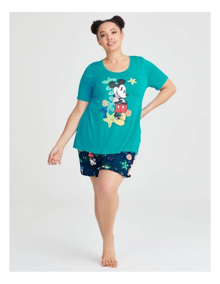 Mickey Seashore Pyjama Top in Ocean Teal image 3
