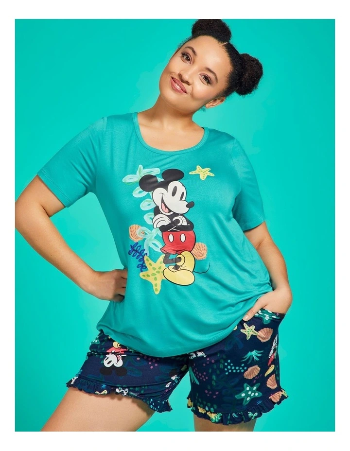 Mickey Seashore Pyjama Top in Ocean Teal image 4