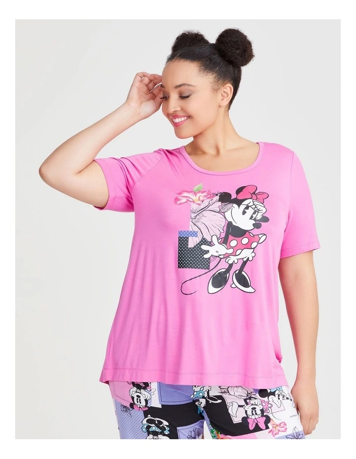 Minnie Endless Summer Pyjama Top in Rose Pink image 1
