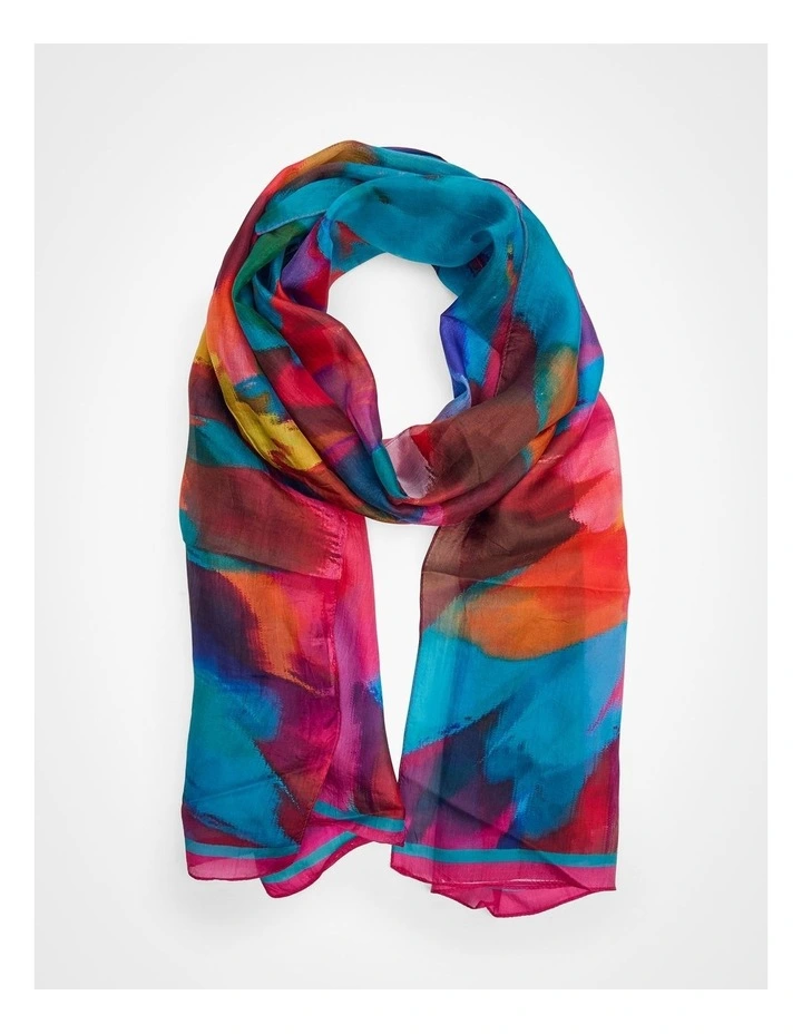 Bright Petal Silk Scarf Multi image 1