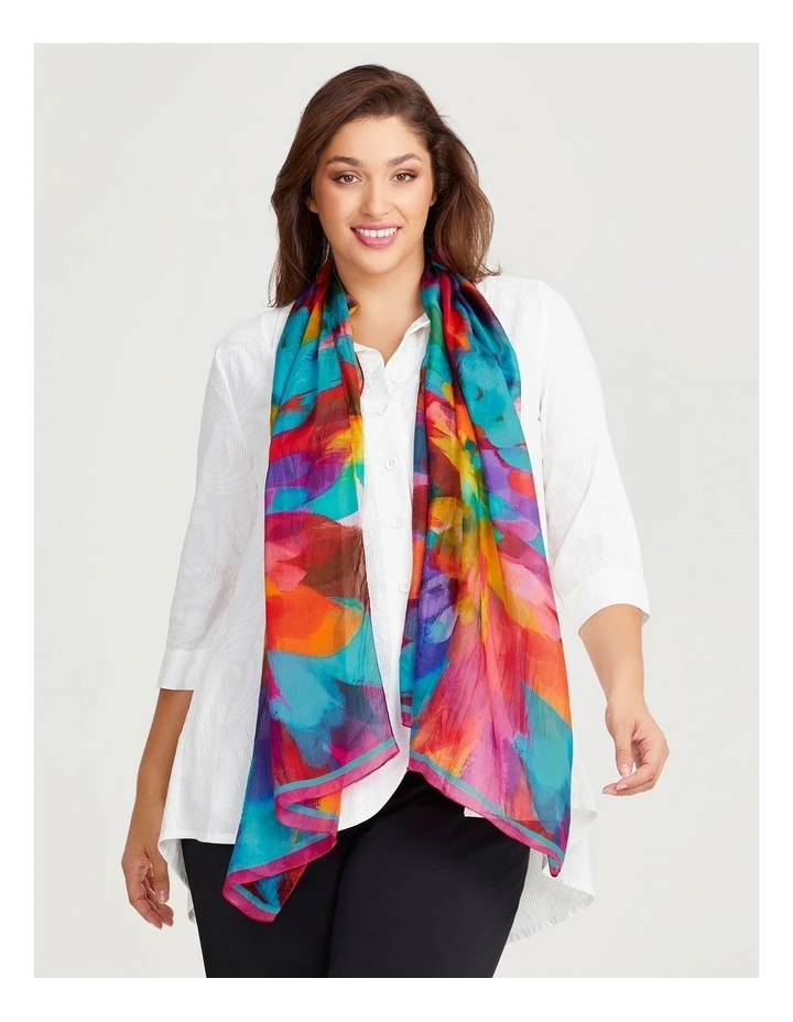 Bright Petal Silk Scarf Multi image 2