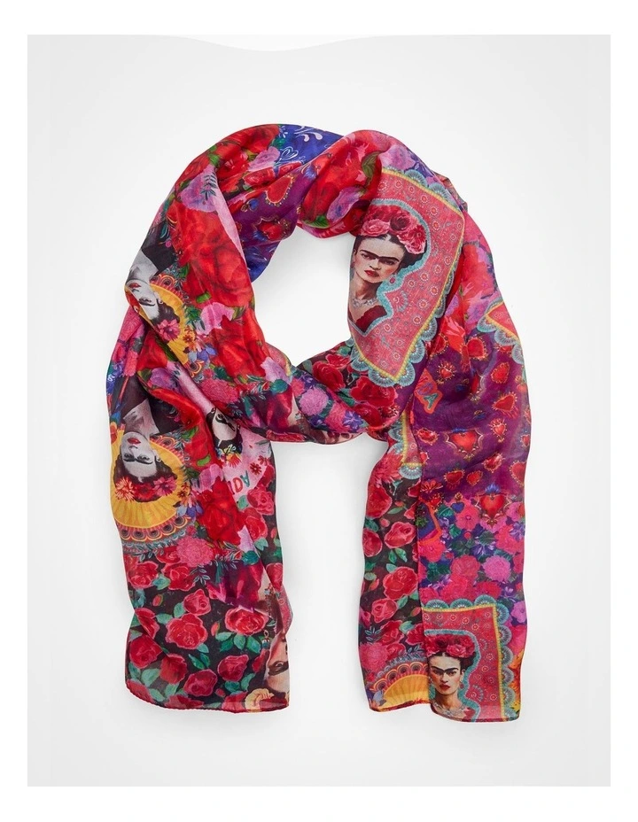 Flower Lady Silk Scarf Multi image 1