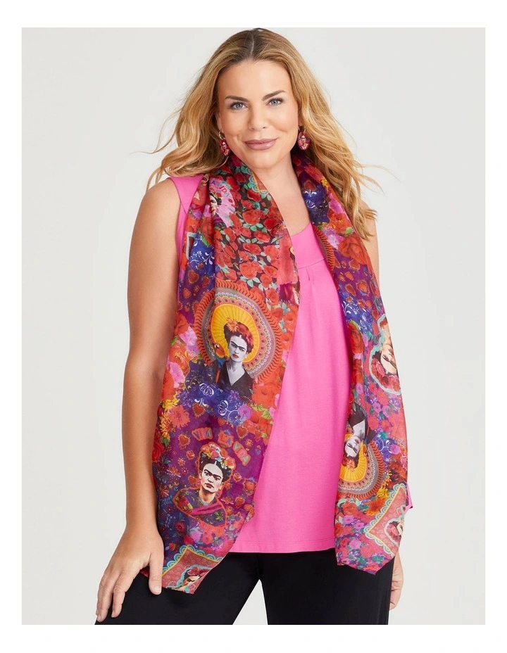 Flower Lady Silk Scarf Multi image 2