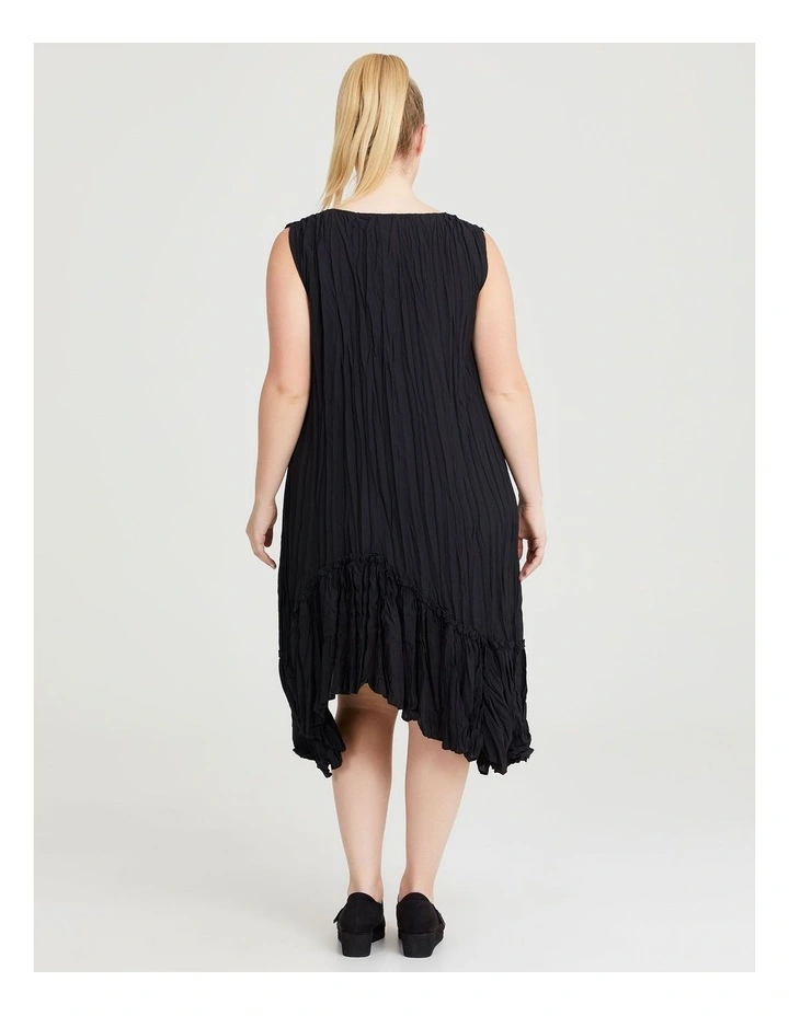 Plisse Tunic Dress in Black image 2