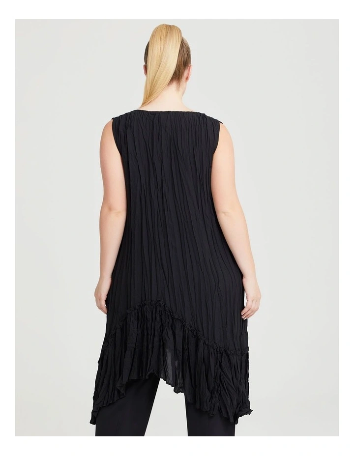 Plisse Tunic Dress in Black image 6
