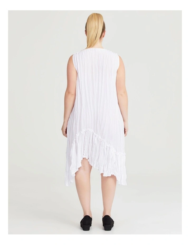 Plisse Tunic Dress in White image 2