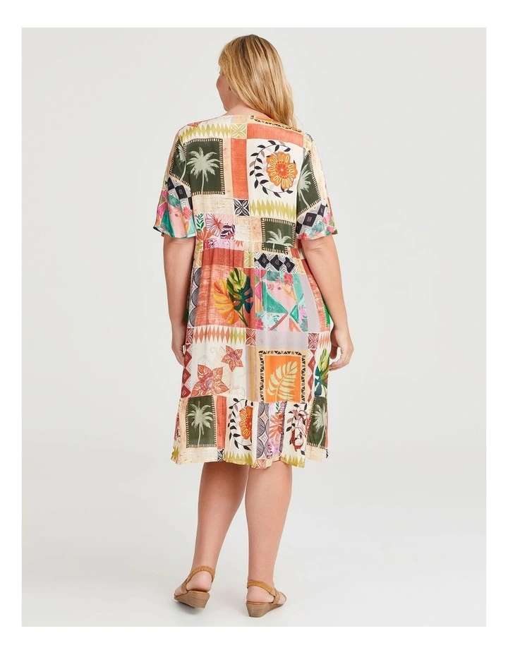 Natural Coastal Cool Dress in Multi image 2