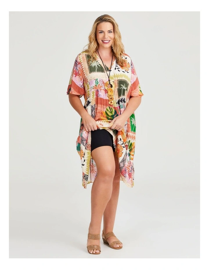 Natural Coastal Cool Dress in Multi image 4