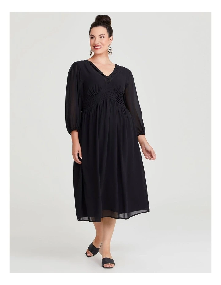 Shaz Chiffon Cocktail Dress in Black image 1