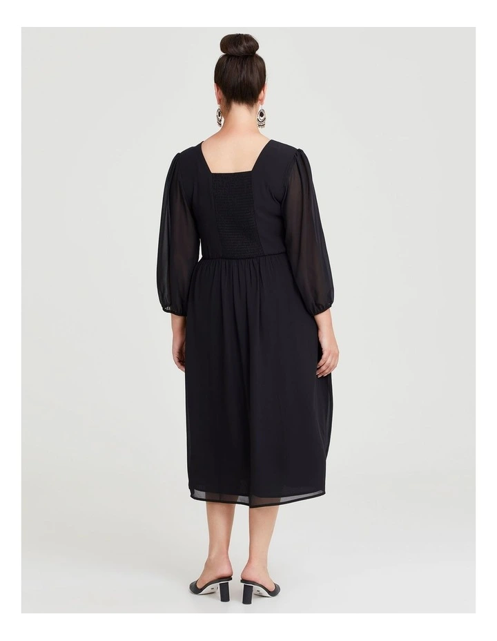 Shaz Chiffon Cocktail Dress in Black image 2