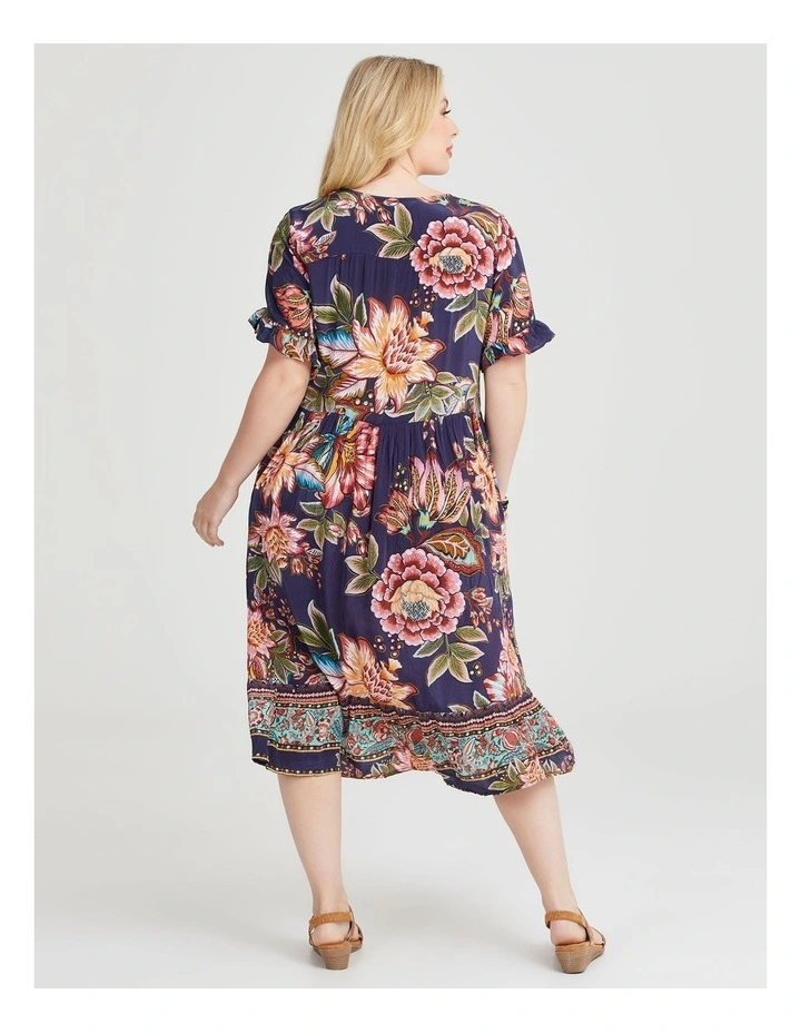 Natural Getaway Floaty Dress in Print image 2
