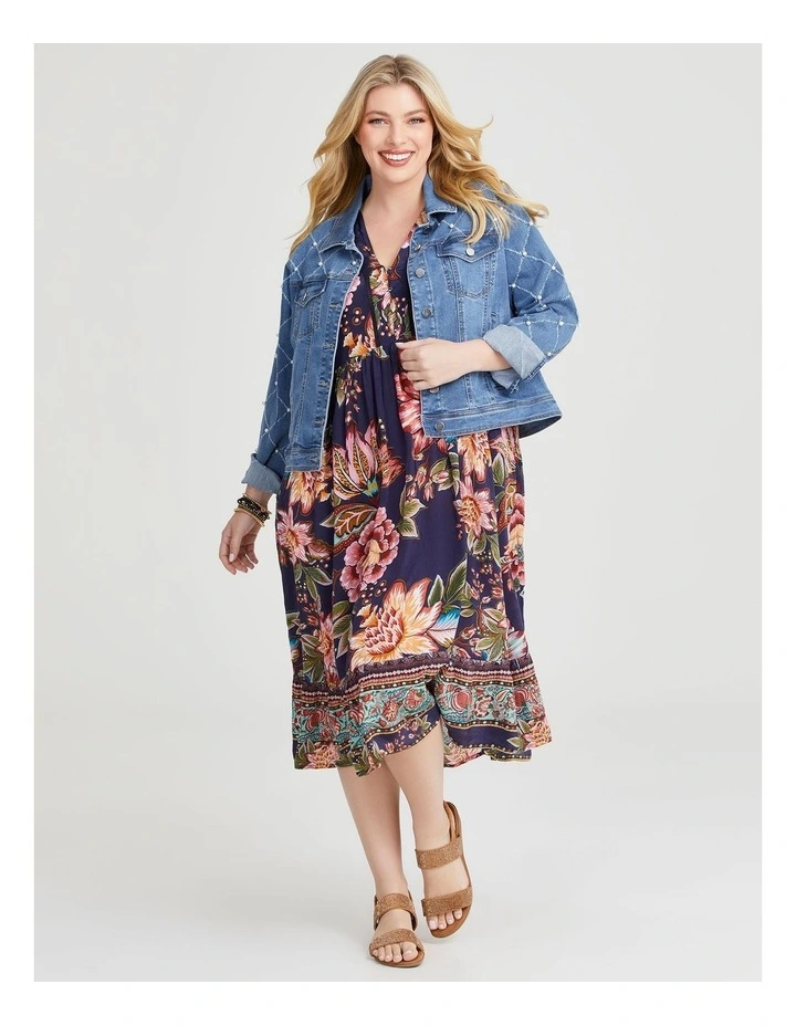 Natural Getaway Floaty Dress in Print image 5