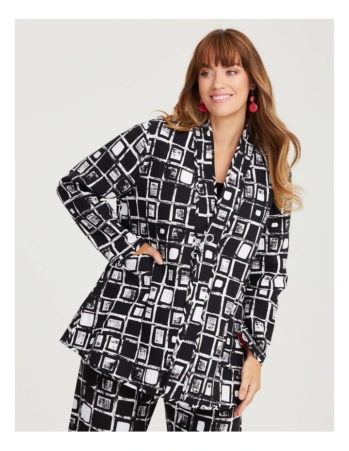 Reversible Quilt Natural Jacket in Multi image 1