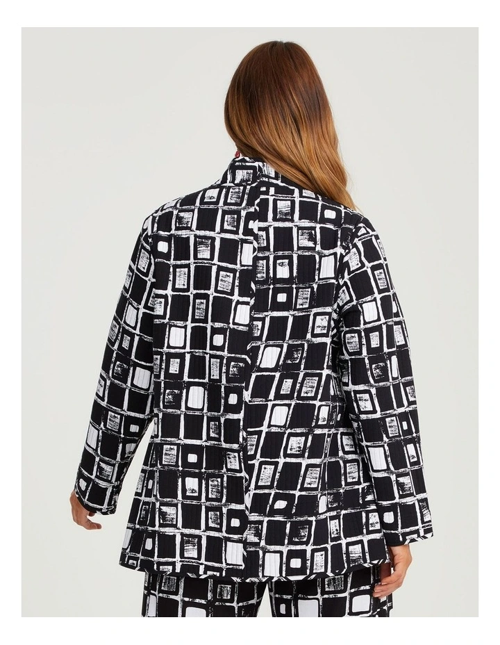 Reversible Quilt Natural Jacket in Multi image 3