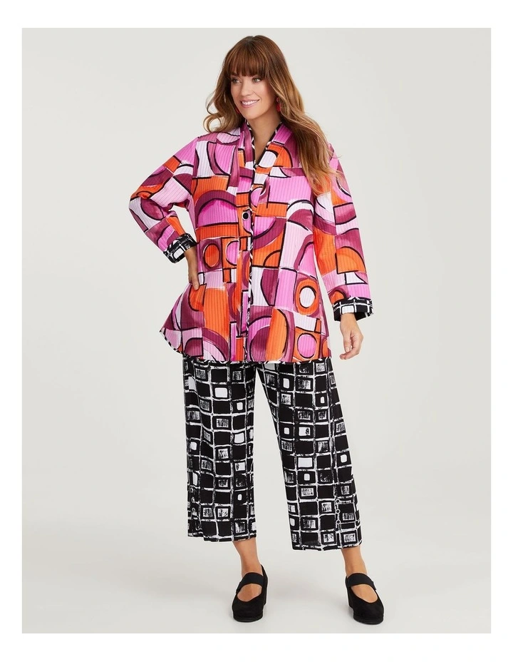 Reversible Quilt Natural Jacket in Multi image 5