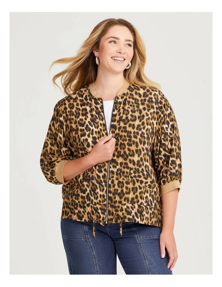 Natural Animal Bomber in Print image 1
