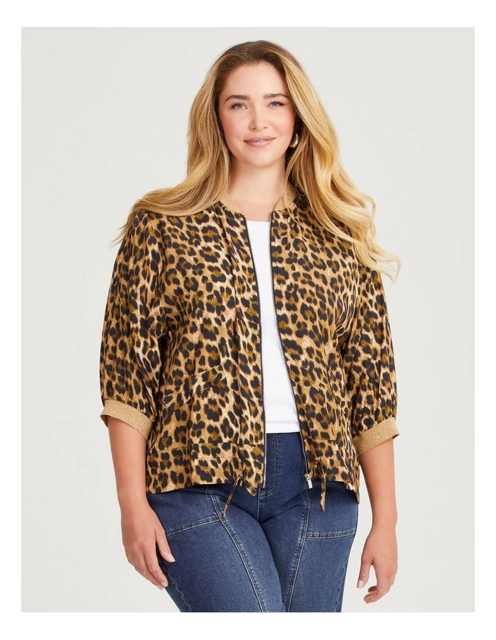 Natural Animal Bomber in Print image 2
