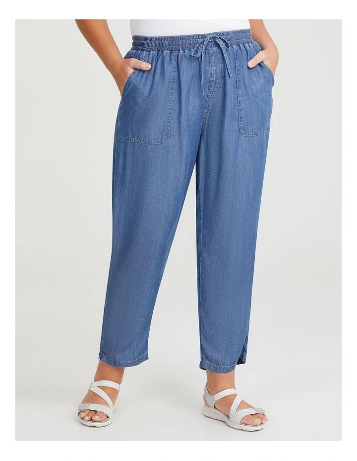 Chambray Relaxed Jogger in Pacific Blue image 1
