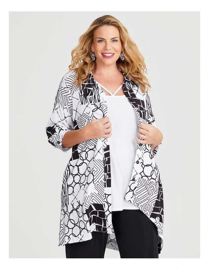 Natural Nevis Abstract Shirt in Multi image 1