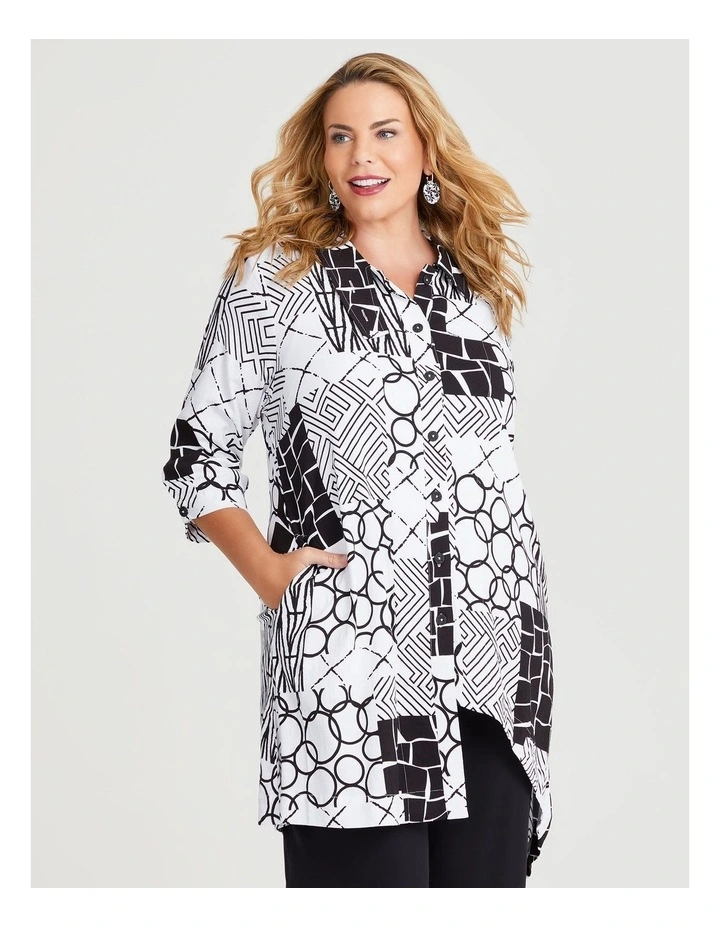 Natural Nevis Abstract Shirt in Multi image 2