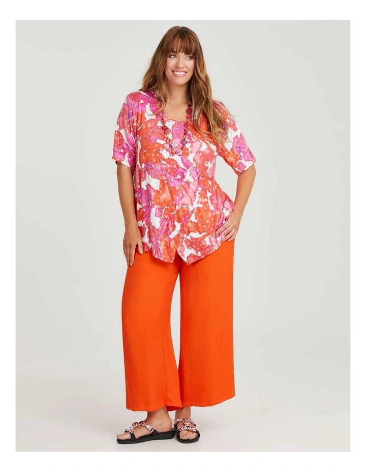 Abstract Bamboo and Foil Crush Top in Multi image 3