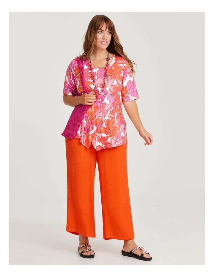 Abstract Bamboo and Foil Crush Top in Multi image 4