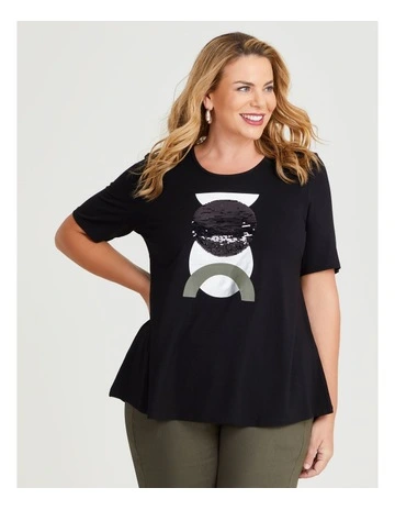 Natural Rippon Top in Black