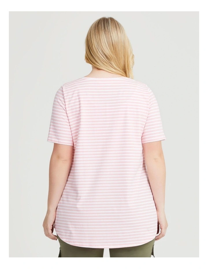 Australian Cotton Stripe T-shirt in Multi image 2
