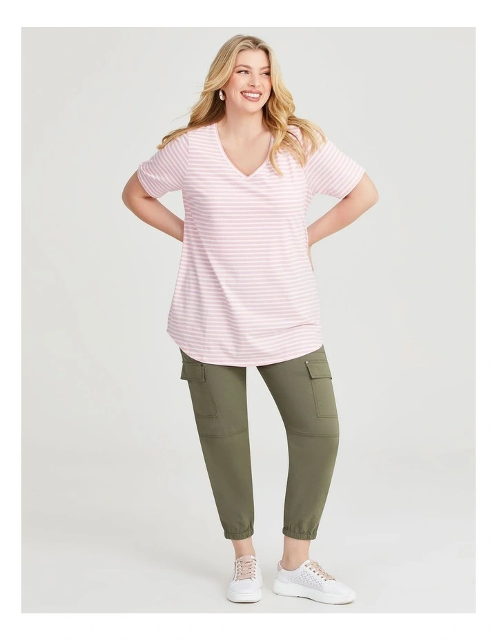 Australian Cotton Stripe T-shirt in Multi image 3