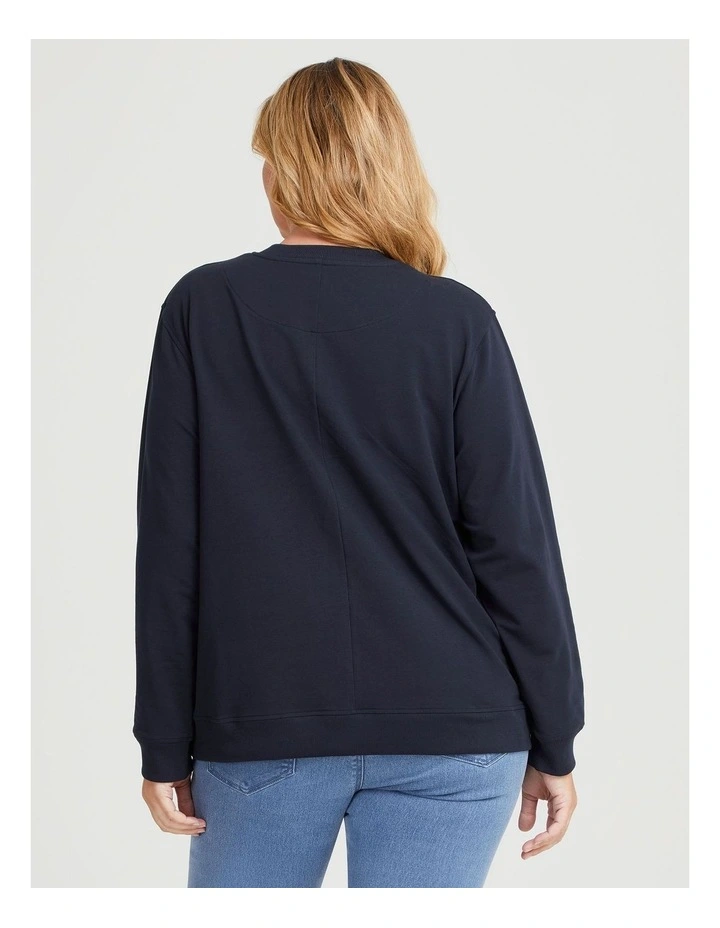 Cotton Love Sweatshirt in Navy image 2