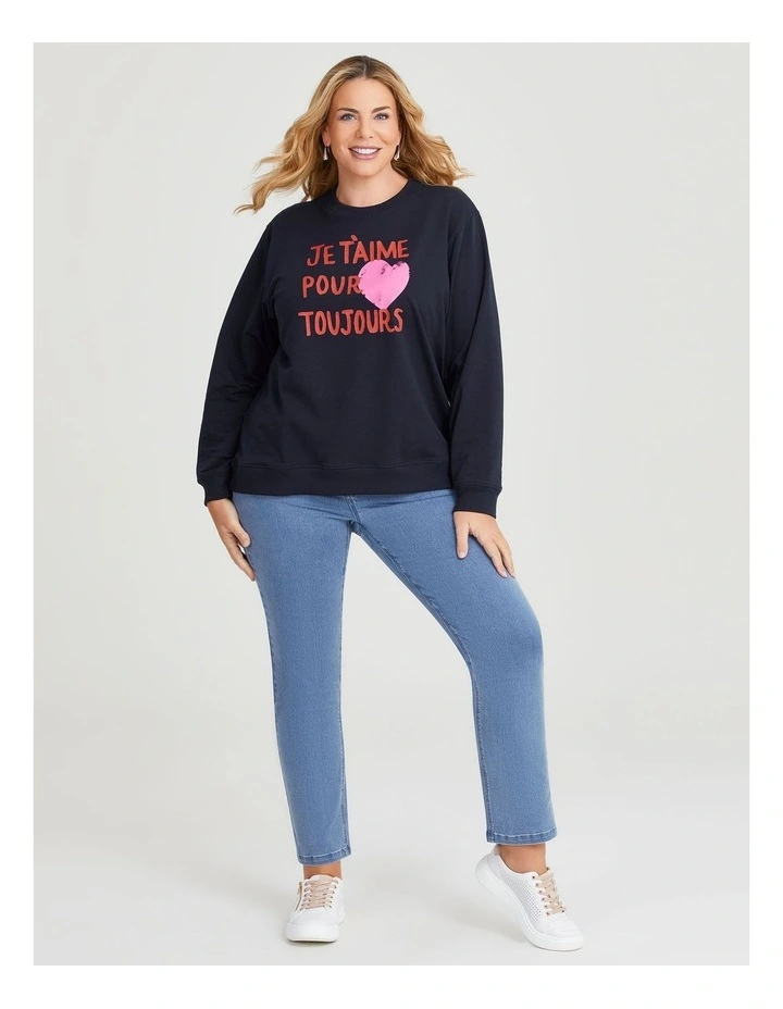 Cotton Love Sweatshirt in Navy image 3