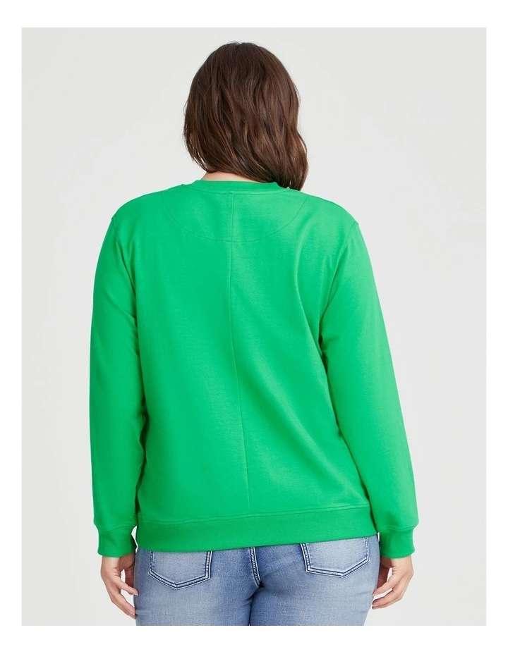 Cotton Social Club Sweatshirt in Kelly Green image 2