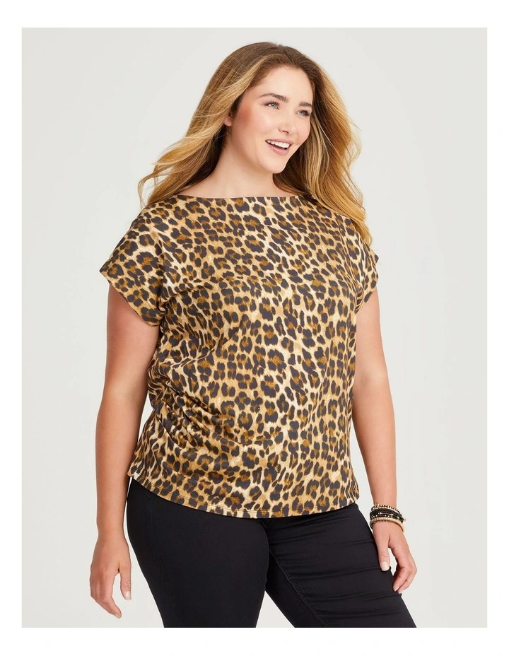 Cotton Drape Waist Top in Print image 1