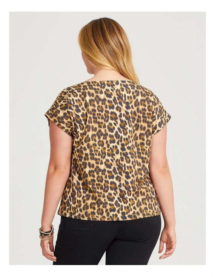 Cotton Drape Waist Top in Print image 2