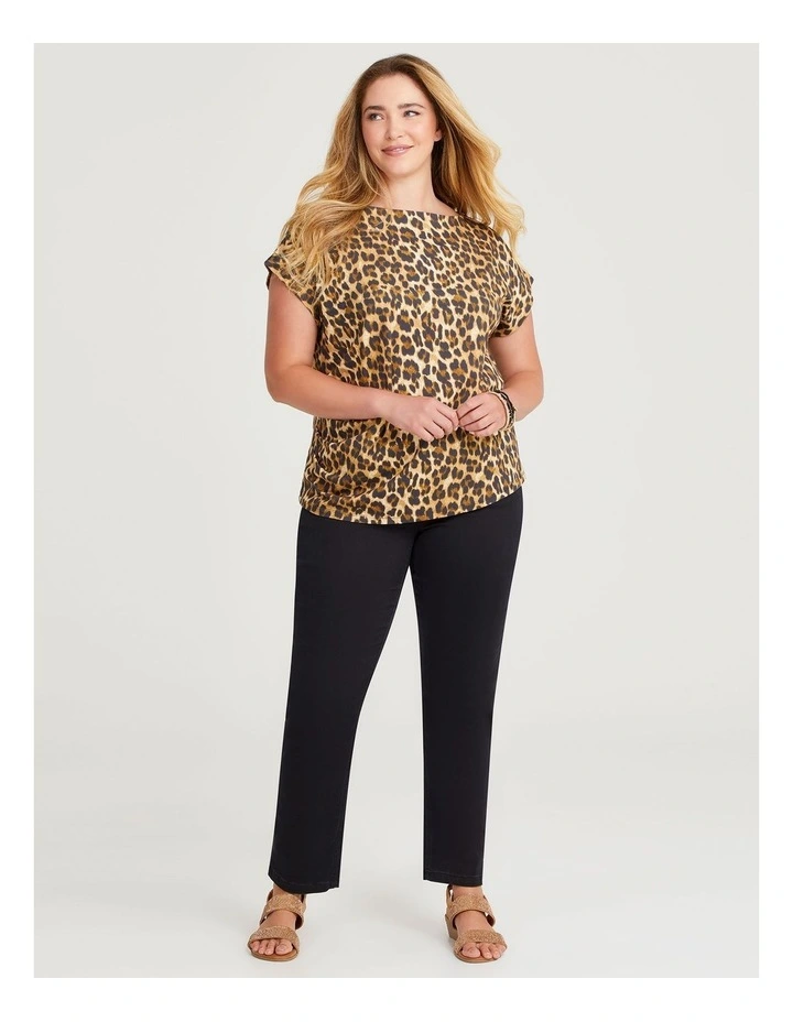 Cotton Drape Waist Top in Print image 3