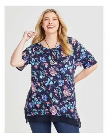 Bamboo Batik Chiffon Top in Multi