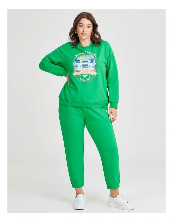 Cotton Logo Trackpant in Kelly Green image 3