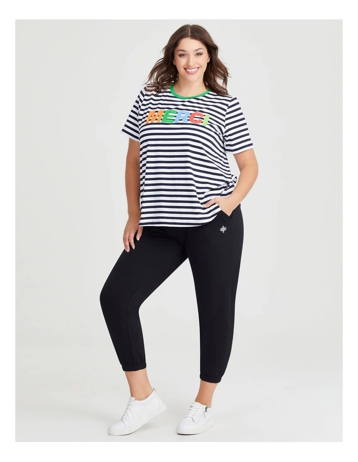 Cotton Logo Trackpant in Navy image 3