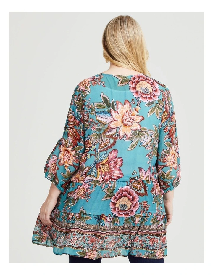 Natural Batik Floral Tunic in Multi image 2