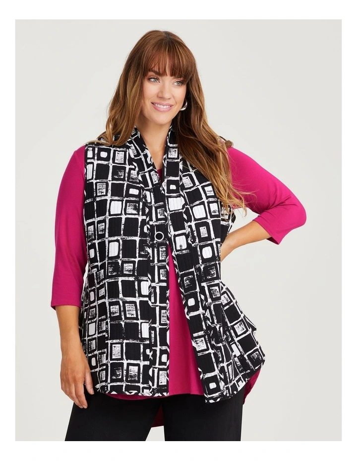 Reversible Quilt Natural Vest in Multi image 1