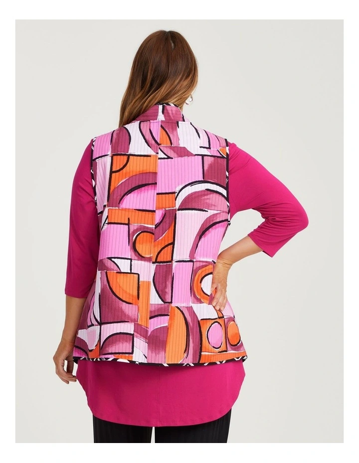 Reversible Quilt Natural Vest in Multi image 3