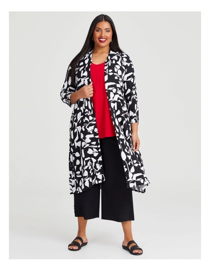 Natural Abbey Duster in Black/White Print image 1