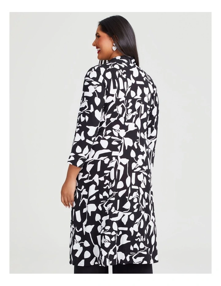 Natural Abbey Duster in Black/White Print image 2