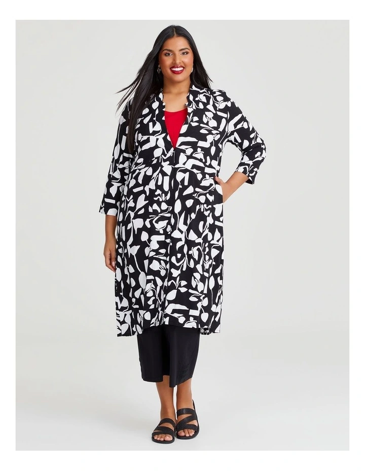 Natural Abbey Duster in Black/White Print image 3
